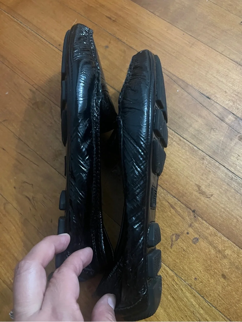 Coach Black Patent Leather Slip-On Loafers